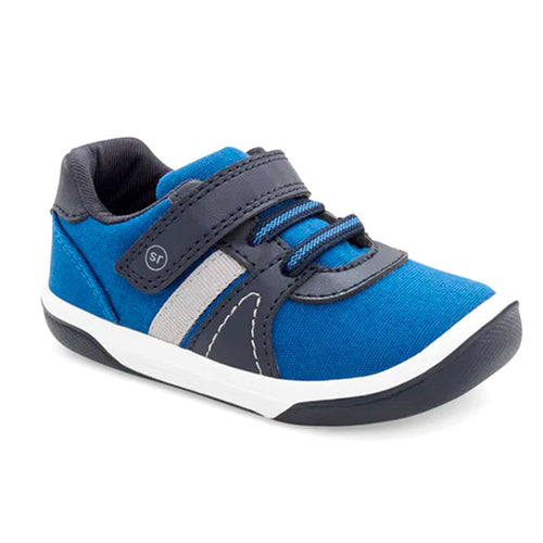 Blue With Black And White Stride Rite Boy's Thompson Textile Casual Sneaker Sizes 8 to 10 Medium And Wide Width