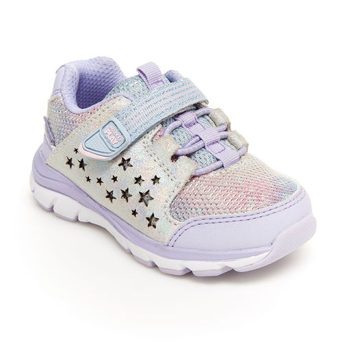 Lavender Light Purple And White And Multi Stride Rite Infant's M2P Moriah Suede And Textile Sneaker Sizes 5 to 10