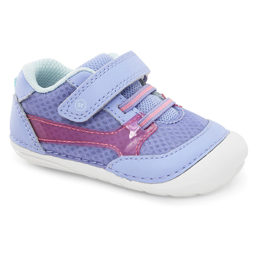 Purple With White Sole Stride Rite Infant's Kylin Periwinkle Leather And Mesh Sneaker Sizes 3.5 to 6