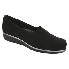Load image into Gallery viewer, Black With Grey Trim SAS Women&#39;s Bliss Synthetic Casual Slip On Profile View

