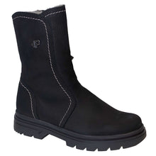 Load image into Gallery viewer, Black Pajar Women&#39;s Bye Bye S Waterproof Nubuck Mid Height Shearling Lined Boot Profile View
