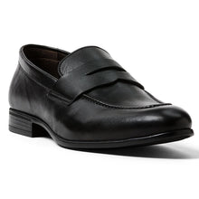 Load image into Gallery viewer, Black GBrown Men&#39;s Cannon Leather Dress Penny Loafer Profile View
