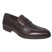 Load image into Gallery viewer, Brown With Black Sole GBrown Men&#39;s Cannon Leather Dress Penny Loafer Profile View
