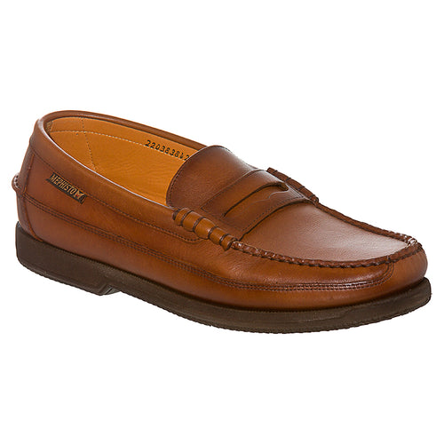 Rust Tan Mephisto Men's Cap Vert Leather Penny Loafer