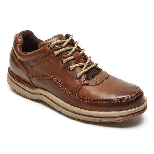Brown With Beige Sole And Laces Rockport Men's WT Classic Leather Casual Oxford