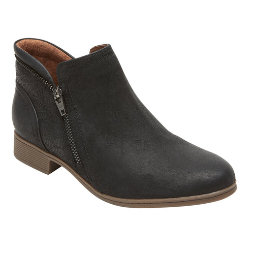 Black Cobb Hill Women's Crosbie Bootie Suede Ankle High Zippered