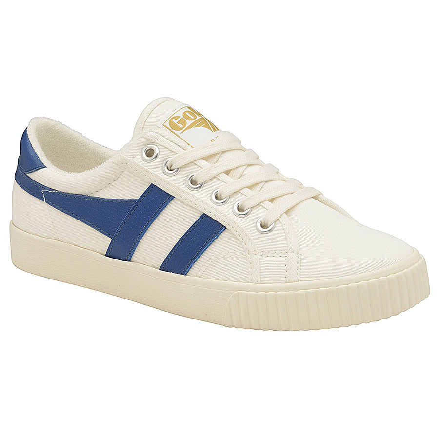 Off White And Blue Gola Women's Tennis Mark Cox Canvas And Fabric Sneaker Vegan