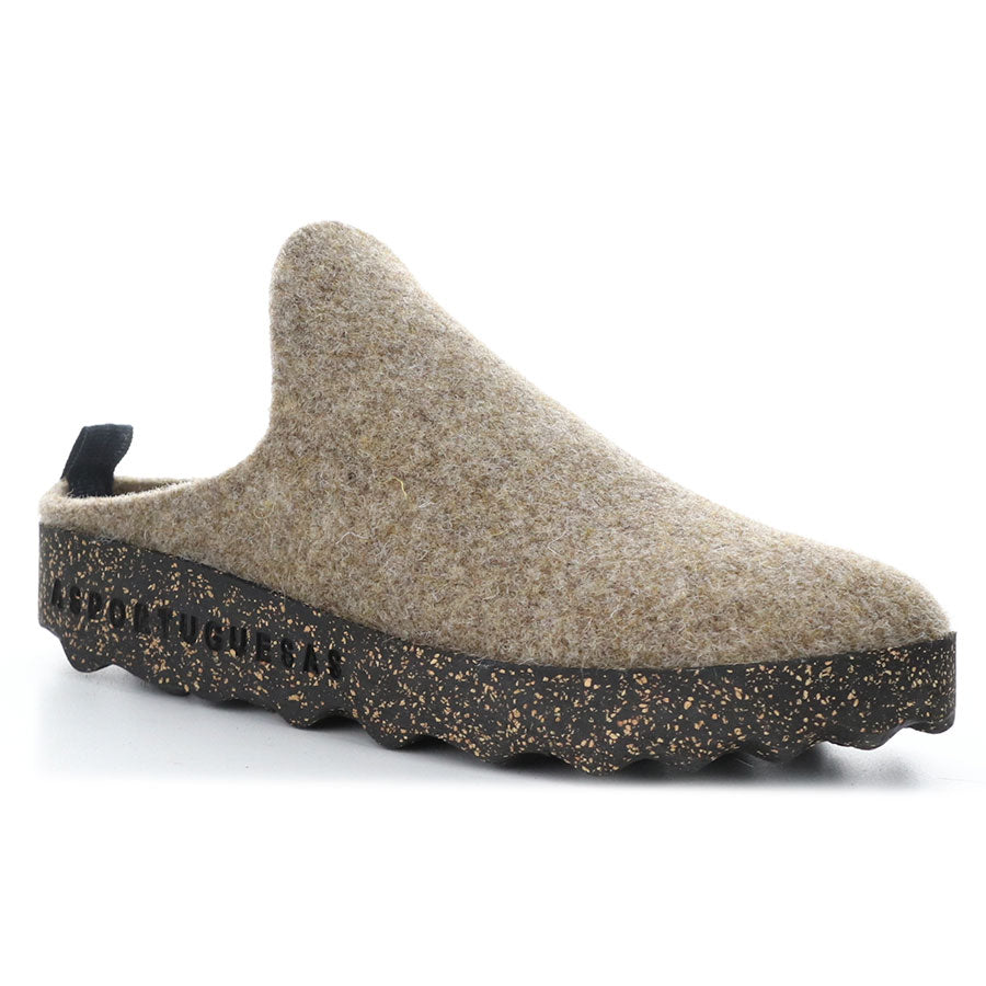 Taupe Beige Bos&Co Women's Come023ASP Felt Tweed Slip On Shoe Profile View