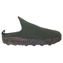 Load image into Gallery viewer, Military Green Bos&amp;Co Women&#39;s Come023ASP Felt Tweed Slip On Shoe Side View
