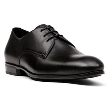 Load image into Gallery viewer, Black GBrown Men&#39;s Conway Plain Toe Dress Casual Leather Oxford Profile View
