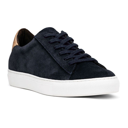 Blue With Brown And White Sole GBrown Men's Court Suede Casual Sneaker