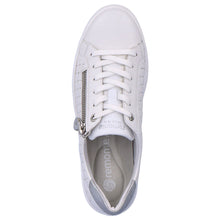 Load image into Gallery viewer, Weiss White Remonte Women&#39;s D0916 Perforated Leather Basketball Sneaker Top View
