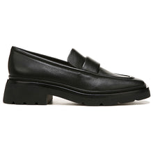 Load image into Gallery viewer, Black Vince Women&#39;s Robin Leather Penny Loafer Side View
