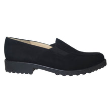Load image into Gallery viewer, Black Brunate Women&#39;s Emy Suede Slip On Loafer Side View
