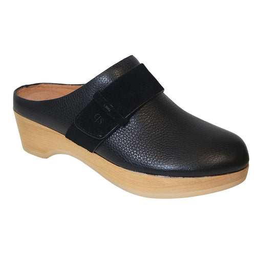 Black Gentle Souls Women's Henley Clog Leather With Nubuck Strap