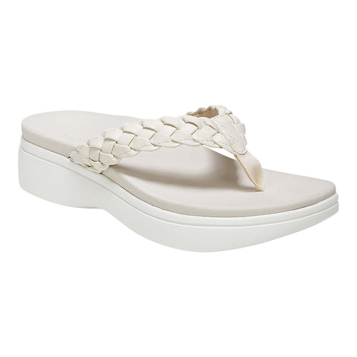 Cream Off White And White Sole Vionic Women's Kenji Platform Sandal Braided Synthetic Thong