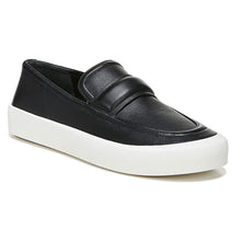 Load image into Gallery viewer, Black With White Sole Vionic Women&#39;s Ghita Leather Casual Slip On Profile View
