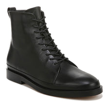 Load image into Gallery viewer, Black Vince Women&#39;s Cooper Leather Dress Casual Combat Boot Profile View
