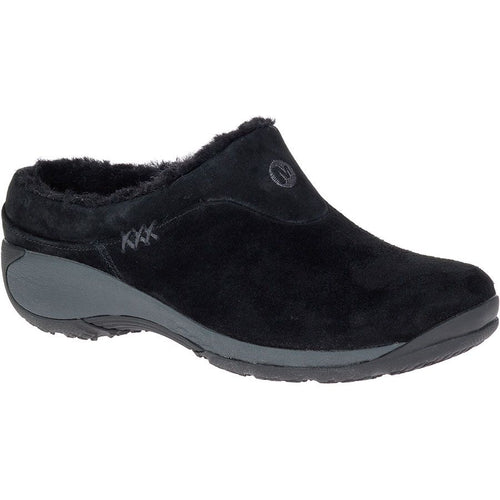 Black With Grey Merrell Women's Encore Q2 Ice Suede  With Lining Clog