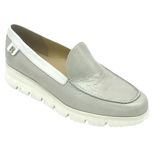 Grey And White Brunate Women's Meike Leather Casual Loafer