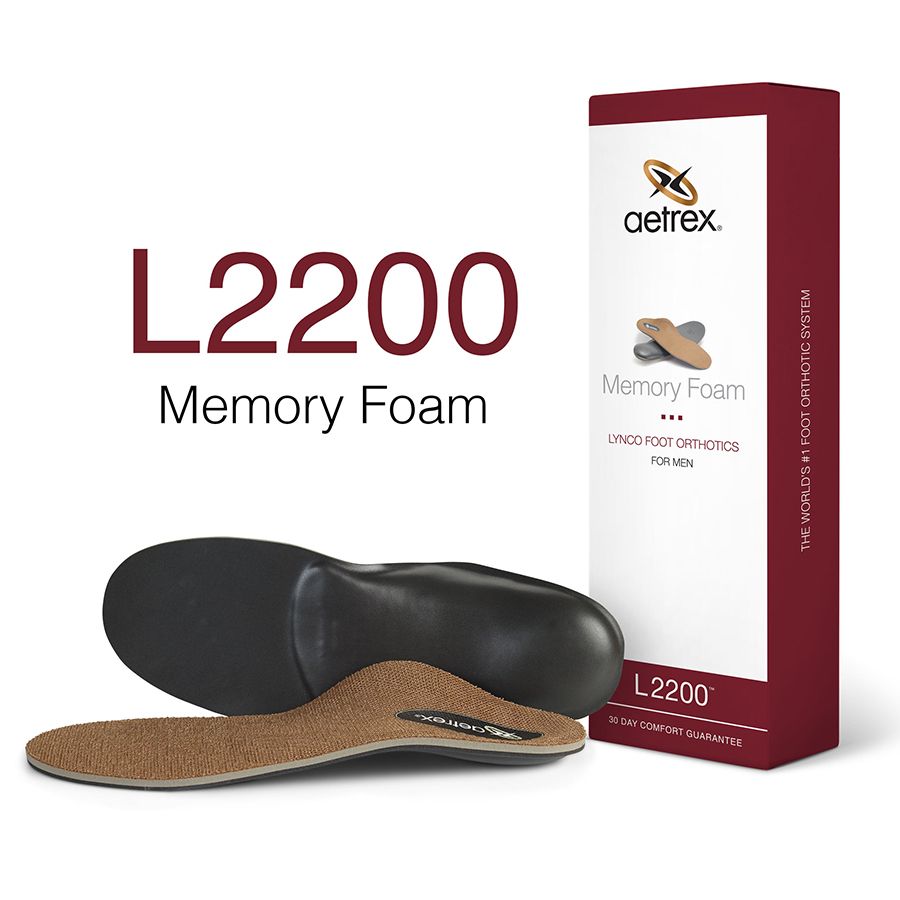 Aetrex Men's Lynco L2200 Cupped Memory Foam Orthotics
