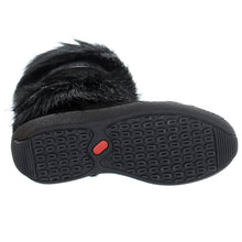 Load image into Gallery viewer, Black Pajar Women&#39;s Laura Waterproof Cow And Goat Hair High Wool Lined Boot Sole View
