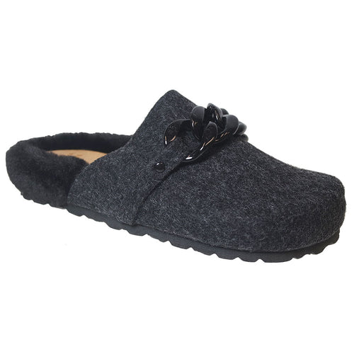 Black Toni Pons Women's Leia Wool Slippers With Link Detail