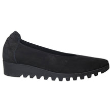 Load image into Gallery viewer, Noir Black Arche Women&#39;s Lomiss Nubuck Ballerina Wedge Side View
