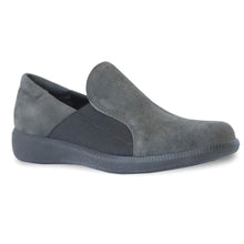 Load image into Gallery viewer, Grey Munro Women&#39;s Clay Suede And Elastic Slip On Shoe Profile View
