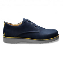 Load image into Gallery viewer, Navy With White Sole Samuel Hubbard Men&#39;s Free Nubuck Casual Oxford Side View
