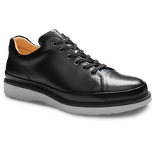 Load image into Gallery viewer, Black With Grey Sole Samuel Hubbard Men&#39;s Fast Leather Casual Cap Toe Sneaker Profile View
