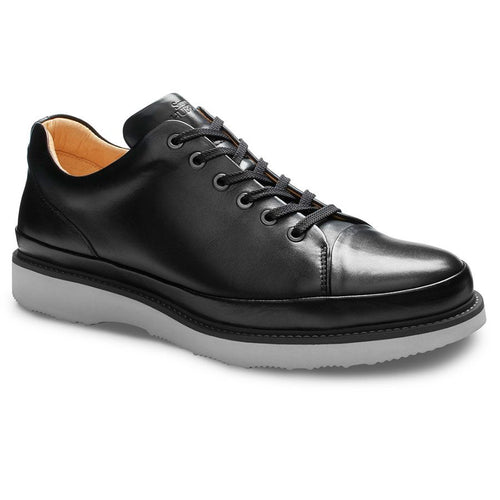 Black With Grey Sole Samuel Hubbard Men's Fast Leather Casual Cap Toe Sneaker Profile View