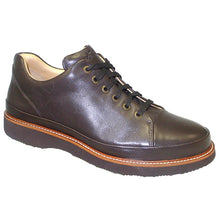 Load image into Gallery viewer, Brown With Tan Trim Samuel Hubbard Men&#39;s Leather Dress Fast Casual Oxford Profile View

