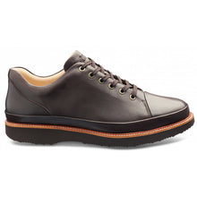 Load image into Gallery viewer, Brown With Tan Trim Samuel Hubbard Men&#39;s Leather Dress Fast Casual Oxford Side View

