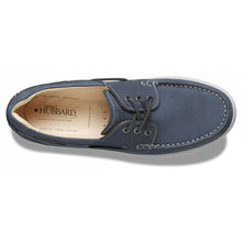 Load image into Gallery viewer, Blue With Grey Sole Samuel Hubbard Men&#39;s New Endeavor 3 Eye Moc Nubuck Boat Shoe Top View
