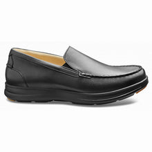 Load image into Gallery viewer, Black Samuel Hubbard Men&#39;s Blue Skies Leather Casual Slip On Side View
