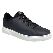 Load image into Gallery viewer, Jet Dark Blue With White Sole Samuel Hubbard Men&#39;s Flight Low Leather Casual Sneaker Profile View
