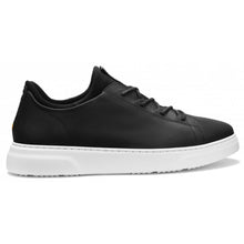 Load image into Gallery viewer, Black With White Sole Samuel Hubbard Men&#39;s Flight Leather Casual Sneaker Side View

