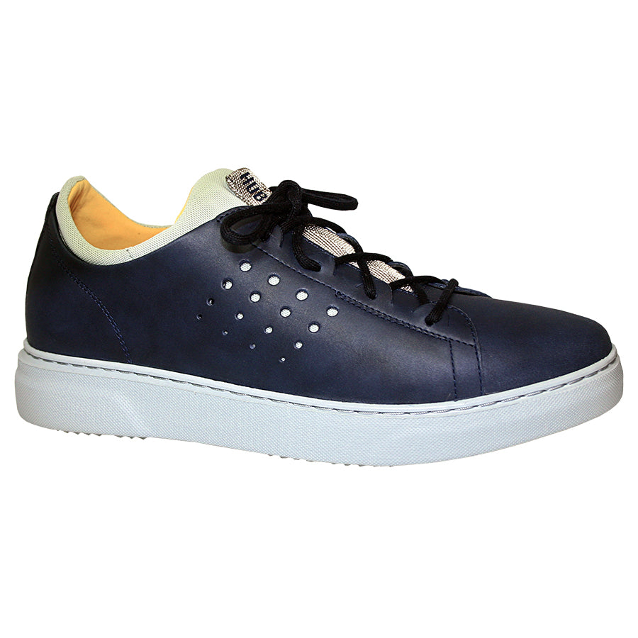 Blue With White Samuel Hubbard Men's Flight Sport Perforated Leather Casual Sneaker