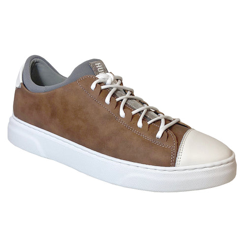 Tan With Grey And White Samuel Hubbard Men's Hubbard Flight Solo Leather Cap Toe Casual Sneaker