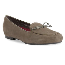 Load image into Gallery viewer, Sage Greyish Brown Munro Women&#39;s Rossa Suede Loafer With Bow Trim
