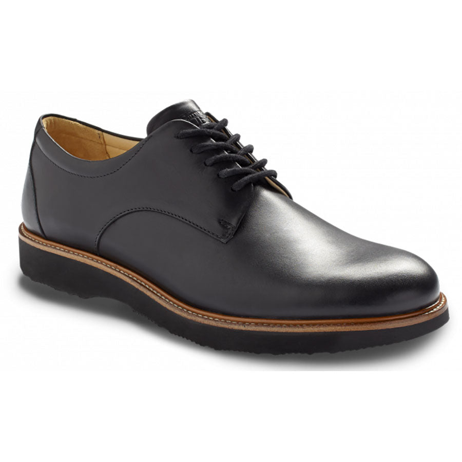 Black Samuel Hubbard Men's Founder Leather Casual Oxford Profile View