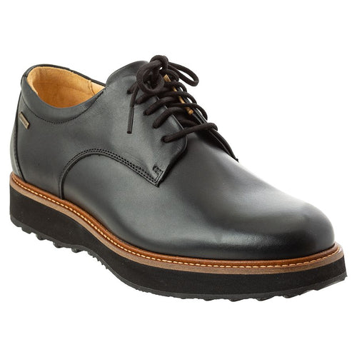 Black With Tan Trim Samuel Hubbard Men's Rainy Day Founder Waterproof Leather Casual Oxford Profile View