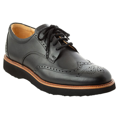 Black With Tan Trim Samuel Hubbard Men's Tipping Point Leather Wingtip Casual Oxford