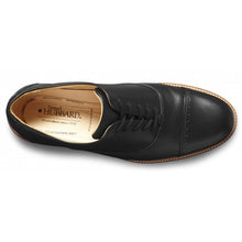 Load image into Gallery viewer, Black With Tan Trim Samuel Hubbard Men&#39;s Market Cap Toe Leather Casual Oxford Top View
