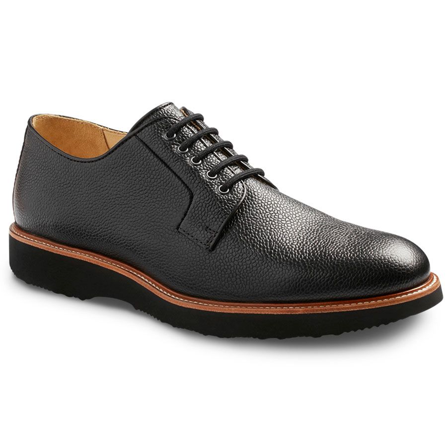 Black With Tan Trim Samuel Hubbard Men's Highlander Leather Casual Oxford