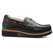 Load image into Gallery viewer, Black With Brown Samuel Hubbard Men&#39;s Camplite Leather Boat Shoe Oxford Side View
