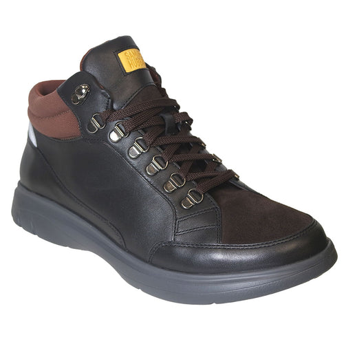 Black With Brown And Grey Sole Samuel Hubbard Men's Performance Walker High Top Water Resistant Leather And Suede Sneaker Boot