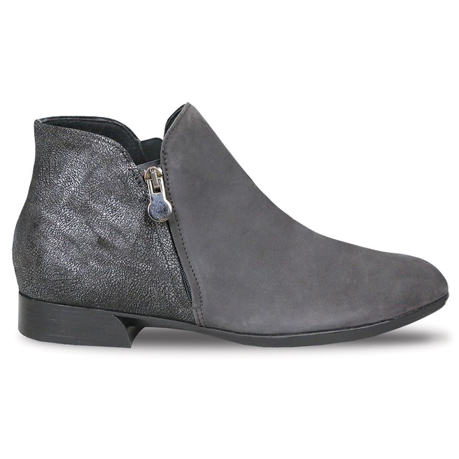 Grey Munro Women's Averee Nubuck And Leather Zippered Ankle Boot
