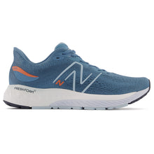 Load image into Gallery viewer, Blue With Orange And White Sole New Balance Men&#39;s Fresh Foam X 880V12 Knit Athletic Sneaker Side View
